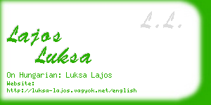 lajos luksa business card